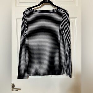 Gap boatneck top large navy and white